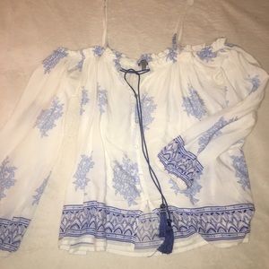 Off the shoulder top, semi see through